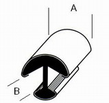 Laternenprofil NS - 8mm x 4,5mm - rund , ( 120� ) - mtr-Preis ab 2 m