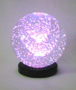 Leuchtende Blasenkugel 120mm - mit LED-Sockel, USB-Kabel, Netzadapter