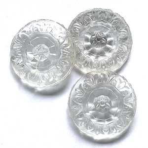 Glasstein Lilienkreis, rund, 40mm, klar - Schmuckstein
