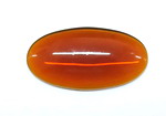 Glasmuggel oval, ca 36x19mm - mittel-bernstein