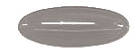 Glasmuggel oval, ca 45x18mm - grau