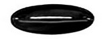 Glasmuggel oval, ca 45x18mm - schwarz