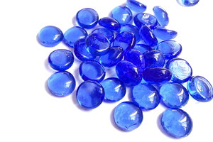 Glasnuggets hellblau, mittelgr. = ca 15mm - 20mm