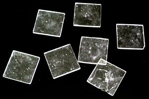 Quadrate, klares Glas - 2cm - Beutel mit 14 St. - B001-S2