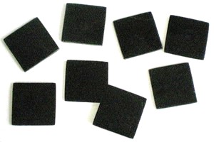 Quadrate, schwarzes Glas - 2cm - Beutel mit 14 St. - B00-S2