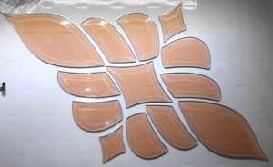 Facettenbild, farbig 54x26cm 13 teilig - RB-340 Pink