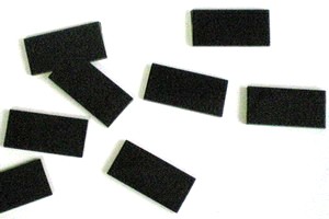 Rechtecke schwarzes Glas - 3,5cm - Beutel mit 8 St. - BB00-R3,5