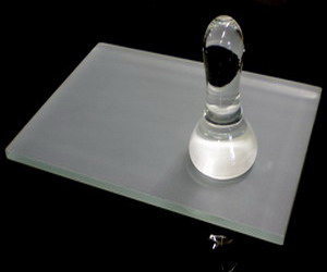 Mattglasplatte - ca 15mm - sandgestrahlt, geschliffene Kanten u.Ecken
