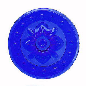Glasstein Rosette-70 rund, ca 70mm Durchmesser, ca 8mm H�he - kobaltblau