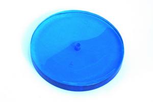Glasdalle rund, blau, ca 155mm Durchmesser