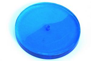 Glasdalle rund, blau, ca 195mm Durchmesser