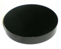 Glasplatte aus poliertem, schwarzem Glas 120mm x 20mm Dicke, rund