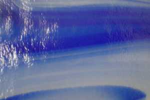 Jugendstilglas L-210 - blau mit Satinopal