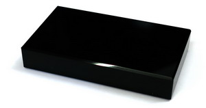 Glasquader aus massivem Schwarzglas, ca 105x60x20mm