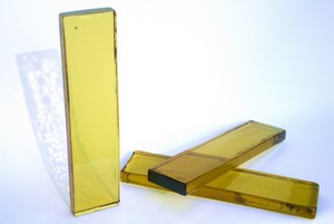 Glasbaustein - Glasdalle gelb - l�nglich