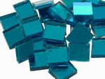 Spiegelmosaik-Packung 125g - Quadrate ca 10x10mm - blau - (G531)