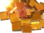 Spiegelmosaik-Packung 125g - Quadrate ca 10x10mm - gelb - (G541)