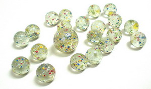 Netz mit Glasmurmeln STARDUST - 20 St. je 16mm + 1 St. 25mm