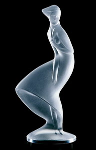 Art Deco Statue M�dchen im Wind ca 220mm - Bleikristallglas