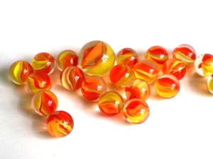 Netz mit Glasmurmeln SUNFLOWER - 20 St�ck 16mm + 1 St. 25mm