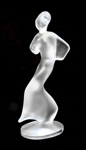 Art Deco Statue Tanzendes M�dchen ca 210mm - Bleikristallglas