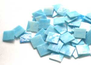 Tiffanyglas-Mosaiksteinchen, ca 25mm, himmelblau (No.2)