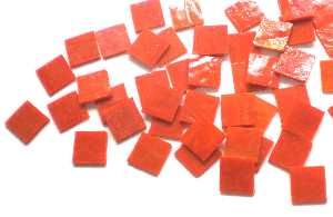 Tiffanyglas-Mosaiksteinchen, ca 25mm, krebsrot (No.23)