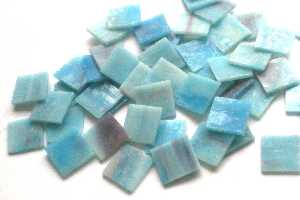 Tiffanyglas-Mosaiksteinchen, ca 25mm, blau-amethyst (No.9)