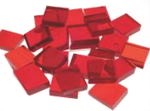Glasmosaik-Steinchen aus Tiffanyglas - ca 15x15mm - rubin-rot (T051)
