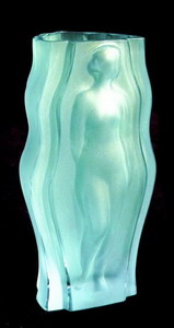 Vase Echo ca 150mm - edelgr�nes Bleikristallglas