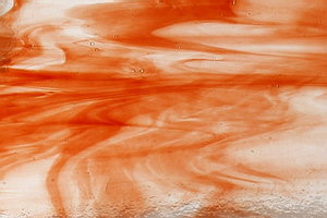 WISSMACH I - 12-LL, Colorescentglas, Kupfer-Rot mit farblos, marmoriert