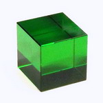 Glasw�rfel aus gr�nem Kristallglas - 40x40x40mm