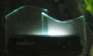 Test der Zinnseite bei Floatglas